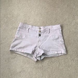 White high waisted jean shorts